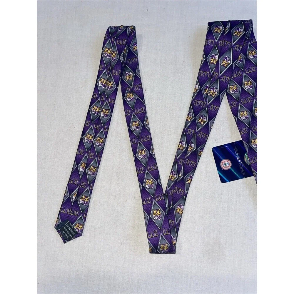 Eagle Neckwear L.S.U. Tigers Men’s Dress Tie Sz 55” Purple Diamond Business